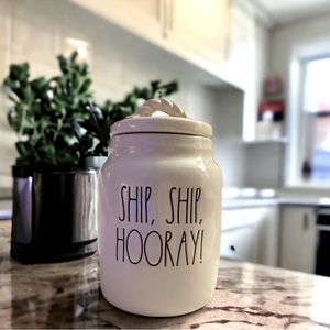 RAE DUNN “SHIP SHIP HORRAY!” Nautical Canister